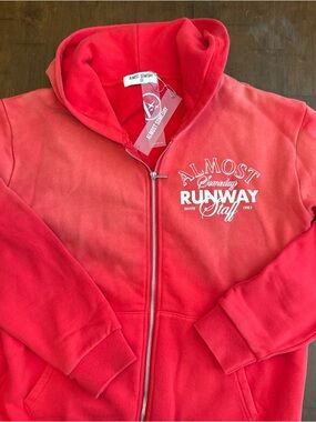 Almost Someday Red Ombre Zip-Up Hoodie - Runway Staff Graphic size M